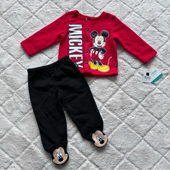 Disney | Mickey Mouse Fleece Two-piece Jacket & Pants Set | 3-6 Months - Picture 2 of 11